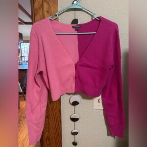 Wild fable cropped two-tone cardigan